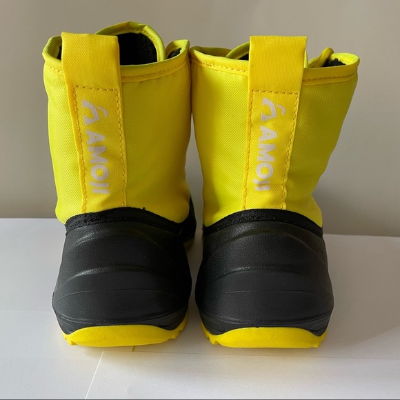 Kids Rain Lace-up Boots Yellow Size 3/6 - Picture 4 of 8